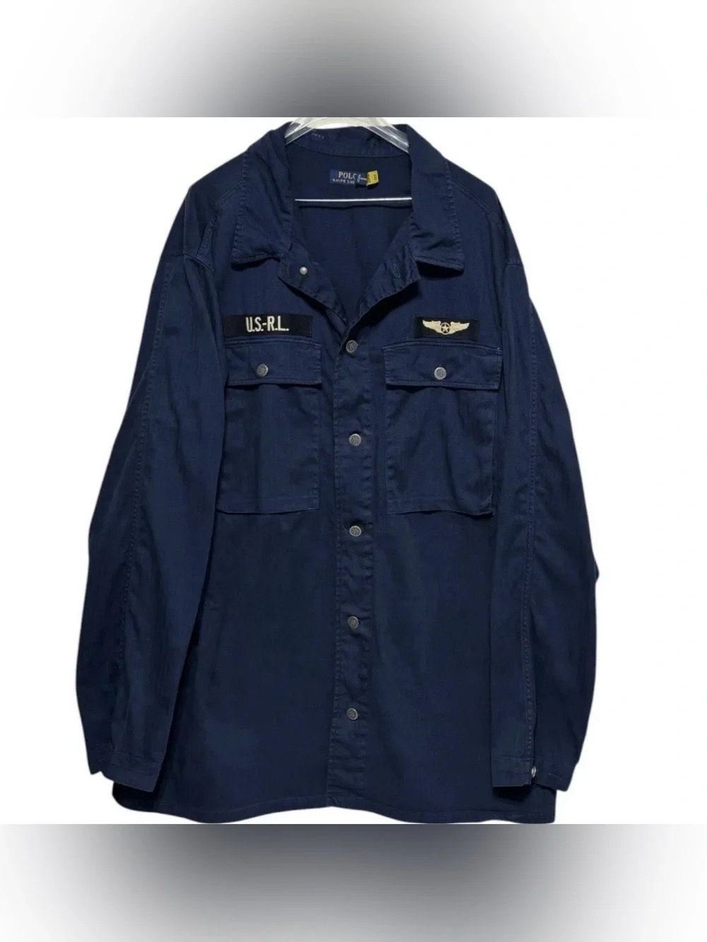Polo Ralph Lauren Men's Herringbone Airforce Military Style Cotton Jacket Shirt